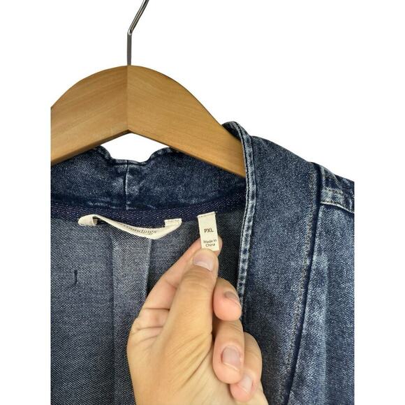 Soft Surroundings Womens XL Petite En Pointe Denim V Neck Stretch Tunic Tops - Picture 3 of 9